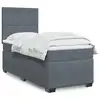Image de vidaXL Sommier à lattes de lit et matelas Gris foncé 90x190 cm Velours