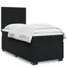 Image de vidaXL Sommier à lattes de lit avec matelas Noir 90x200 cm Velours