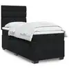 Image de vidaXL Sommier à lattes de lit avec matelas Noir 90x200 cm Velours