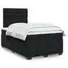 Image de vidaXL Sommier à lattes de lit avec matelas noir 120x190 cm velours
