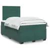 Image de vidaXL Sommier à lattes de lit et matelas Vert foncé 120x200cm Velours