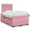 Image de vidaXL Sommier à lattes de lit avec matelas Rose 120x200 cm Velours