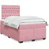 Image de vidaXL Sommier à lattes de lit avec matelas Rose 120x200 cm Velours