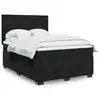 Image de vidaXL Sommier à lattes de lit avec matelas Noir 140x190 cm Velours
