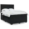 Image de vidaXL Sommier à lattes de lit avec matelas Noir 140x190 cm Velours