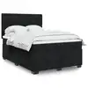 Image de vidaXL Sommier à lattes de lit avec matelas Noir 140x190 cm Velours