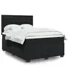 Image de vidaXL Sommier à lattes de lit avec matelas Noir 140x190 cm Velours