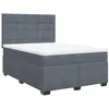 Image de vidaXL Sommier à lattes de lit et matelas Gris foncé 140x200cm Velours