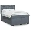 Image de vidaXL Sommier à lattes de lit et matelas Gris foncé 140x200cm Velours