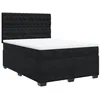 Image de vidaXL Sommier à lattes de lit avec matelas Noir 140x200 cm Velours