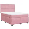 Image de vidaXL Sommier à lattes de lit avec matelas Rose 160x200 cm Velours