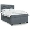 Image de vidaXL Sommier à lattes de lit et matelas Gris foncé 160x200cm Velours