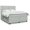 Image de vidaXL Sommier à lattes de lit et matelas Gris clair 180x200cm Velours
