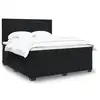 Image de vidaXL Sommier à lattes de lit avec matelas Noir 180x200 cm Velours