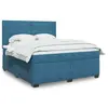 Image de vidaXL Sommier à lattes de lit et matelas bleu 180x200 cm velours