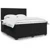 Image de vidaXL Sommier à lattes de lit avec matelas Noir 180x200 cm Velours