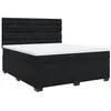 Image de vidaXL Sommier à lattes de lit avec matelas Noir 180x200 cm Velours