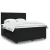 Image de vidaXL Sommier à lattes de lit avec matelas Noir 180x200 cm Velours