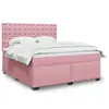 Image de vidaXL Sommier à lattes de lit avec matelas Rose 180x200 cm Velours