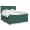 Image de vidaXL Sommier à lattes de lit et matelas Vert foncé 200x200cm Velours