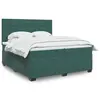 Image de vidaXL Sommier à lattes de lit et matelas Vert foncé 200x200cm Velours