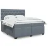 Image de vidaXL Sommier à lattes de lit et matelas Gris foncé 200x200cm Velours