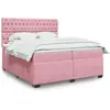 Image de vidaXL Sommier à lattes de lit avec matelas Rose 200x200 cm Velours