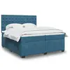 Image de vidaXL Sommier à lattes de lit et matelas Bleu 200x200 cm velours
