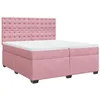 Image de vidaXL Sommier à lattes de lit avec matelas Rose 200x200 cm Velours