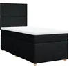 Image de vidaXL Sommier à lattes de lit et matelas Noir 80x200 cm Tissu