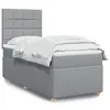 Image de vidaXL Sommier à lattes de lit avec matelas gris clair 80x200 cm tissu