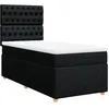 Image de vidaXL Sommier à lattes de lit et matelas Noir 80x200 cm Tissu