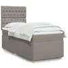 Image de vidaXL Sommier à lattes de lit avec matelas Taupe 80x200 cm Tissu