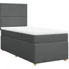 Image de vidaXL Sommier à lattes de lit et matelas Gris foncé 90x190 cm Tissu