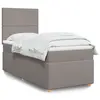 Image de vidaXL Sommier à lattes de lit avec matelas Taupe 90x190 cm Tissu