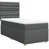 Image de vidaXL Sommier à lattes de lit et matelas Gris foncé 90x190 cm Tissu