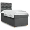 Image de vidaXL Sommier à lattes de lit et matelas Gris foncé 90x190 cm Tissu
