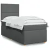 Image de vidaXL Sommier à lattes de lit avec matelas Gris foncé 90x200 cm Tissu