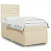 Image de vidaXL Sommier à lattes de lit avec matelas Crème 90x200 cm Tissu