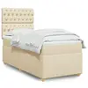 Image de vidaXL Sommier à lattes de lit avec matelas Crème 90x200 cm Tissu
