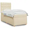 Image de vidaXL Sommier à lattes de lit avec matelas Crème 90x200 cm Tissu