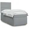 Image de vidaXL Sommier à lattes de lit avec matelas Gris clair 100x200cm Tissu