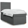 Image de vidaXL Sommier à lattes de lit avec matelas Gris foncé 100x200cm Tissu