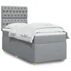 Image de vidaXL Sommier à lattes de lit avec matelas Gris clair 100x200cm Tissu
