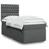 Image de vidaXL Sommier à lattes de lit avec matelas Gris foncé 100x200cm Tissu