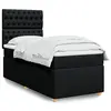 Image de vidaXL Sommier à lattes de lit avec matelas Noir 100x200 cm Tissu