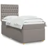 Image de vidaXL Sommier à lattes de lit avec matelas Taupe 100x200 cm Tissu