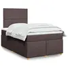 Image de vidaXL Sommier à lattes de lit avec matelas Marron foncé 120x200 cm