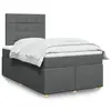 Image de vidaXL Sommier à lattes de lit avec matelas Gris foncé 120x200cm Tissu