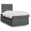 Image de vidaXL Sommier à lattes de lit avec matelas Gris foncé 120x200cm Tissu